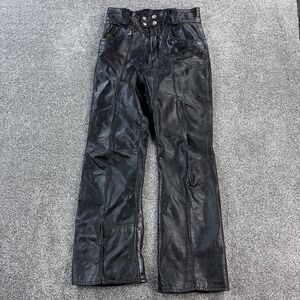 Vintage Brook Leather Pants Mens 30x30 Black Motorcycle Biker Detroit Riding